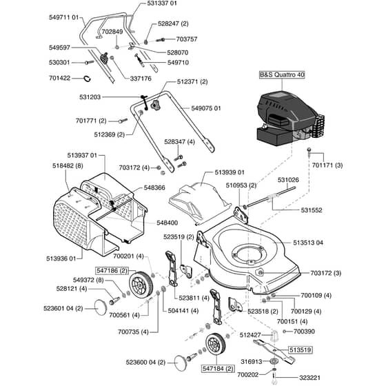 AL-KO Classic 40 B - 121026 - Main Assembly: 9.2002 - 1.2003