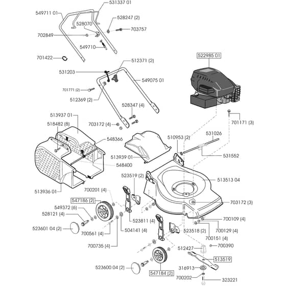 AL-KO Classic 40 B - 121026 - Main Assembly: from 1.2003