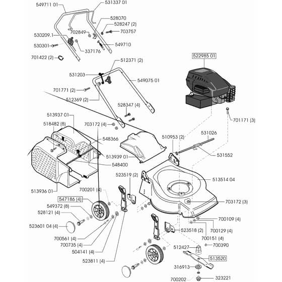 AL-KO Classic 46 B - 121027 - Main Assembly: 12.2001 - 8.2002