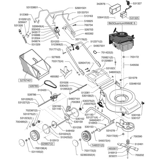 AL-KO Classic 52 BRE - 121281 - Main Assembly