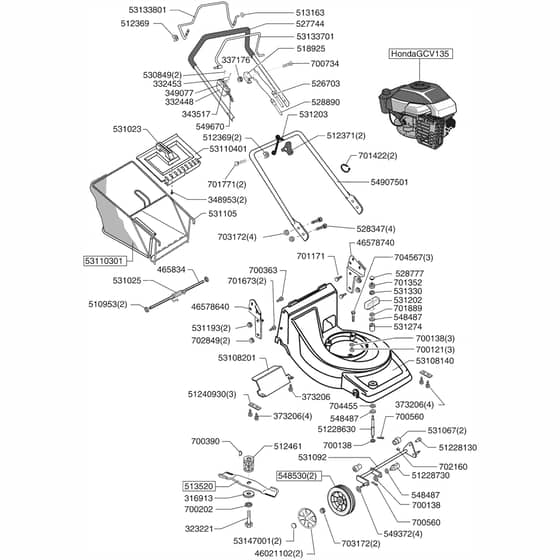 AL-KO Easy-Mow 4800 HPD - 121304 - Main Assembly: from 5.2007