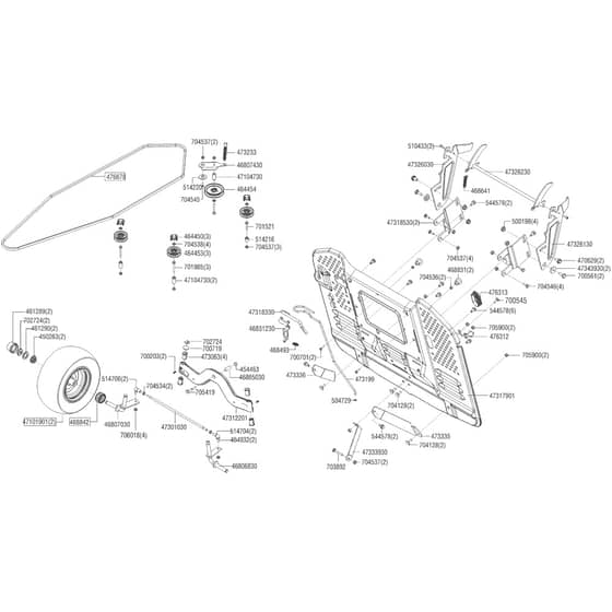 AL-KO Premium T15-95.6 HD-A - 127367 - Front Axle - Transmission Belt - Rear Panel: 2.2019 - 6.2019