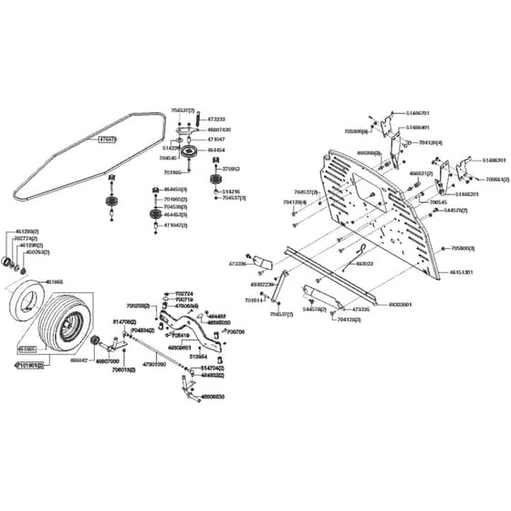 AL-KO Comfort T15-93.7 HD-A - 127417 - Front Axle - Transmission Belt - Rear Panel: 6.2019 - 4.2020