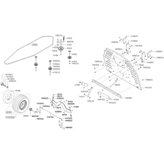 AL-KO Comfort T16-93.7 HD V2 - 127443 - Front Axle - Transmission Belt - Rear Panel: from 11.2020