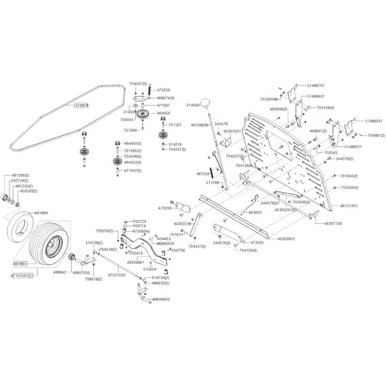 AL-KO Comfort T16-103.7 HD V2 - 127444 - Front Axle - Transmission Belt - Rear Panel: 4.2020 - 9.2021