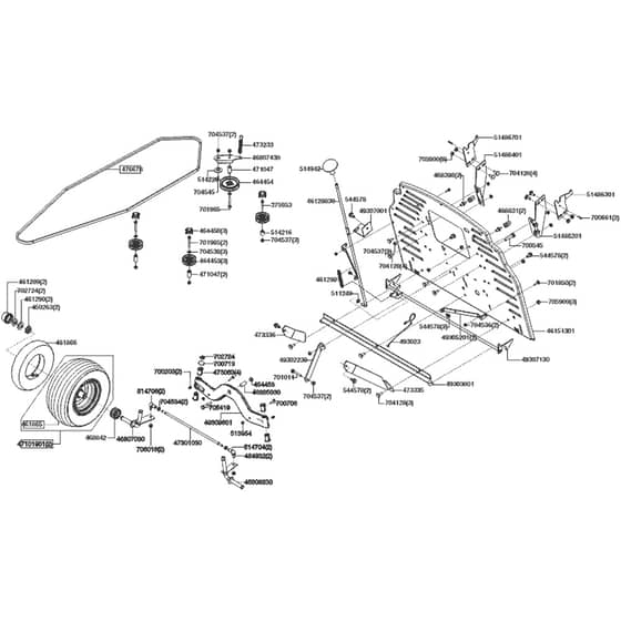 AL-KO Comfort T16-103.7 HD V2 - 127444 - Front Axle - Transmission Belt - Rear Panel: 6.2019 - 4.2020