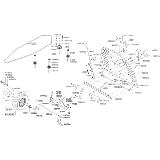 AL-KO Comfort T16-103.7 HD V2 - 127444 - Front Axle - Transmission Belt - Rear Panel: from 9.2021