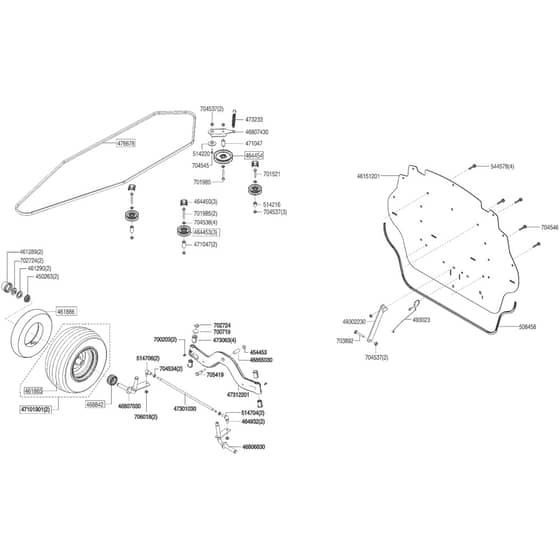 AL-KO Comfort T22-111.7 HDS-A V2 - 127445 - Front Axle - Transmission Belt - Rear Panel: 11.2017 - 4.2018