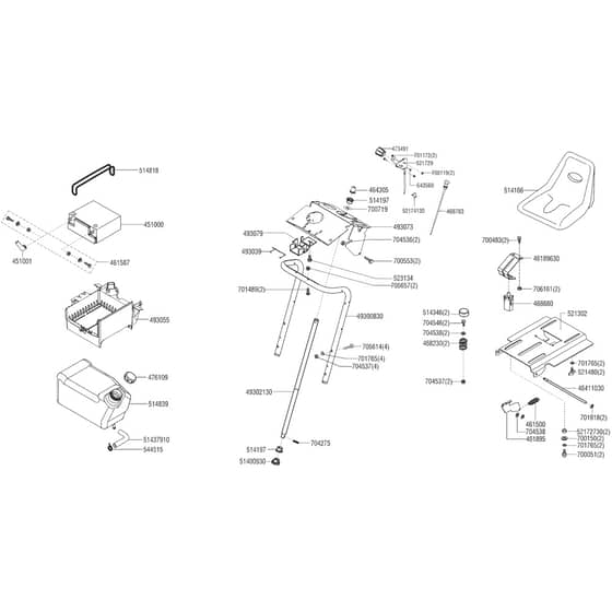 AL-KO Comfort T22-111.7 HDS-A V2 - 127445 - Seat Battery Steering & Fuel Tank: 4.2018 - 6.2019