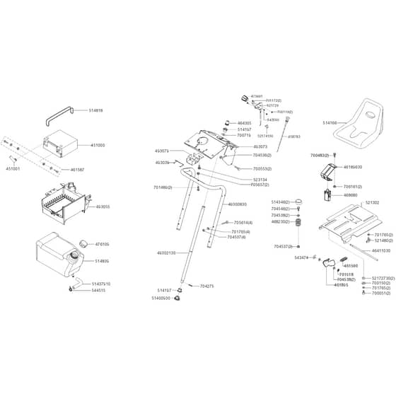 AL-KO Comfort T22-111.7 HDS-A V2 - 127445 - Seat Battery Steering & Fuel Tank: from 4.2020