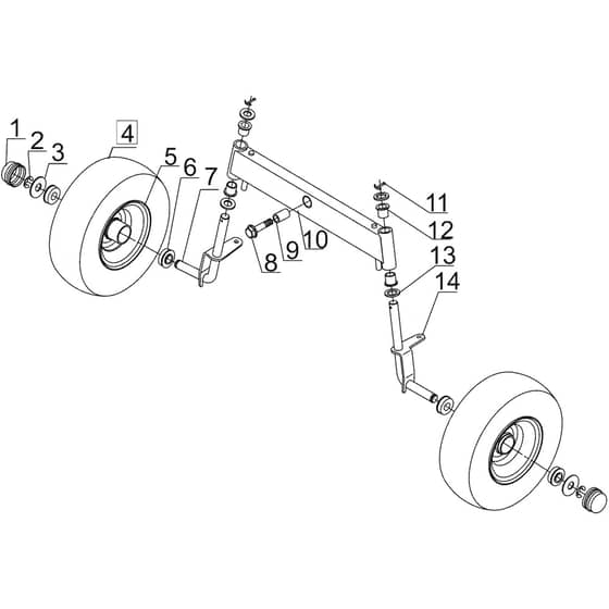 AL-KO R7-63 A Manual Rider - 127486 - Front Axle - Front Wheels: 12.2018 - 10.2022