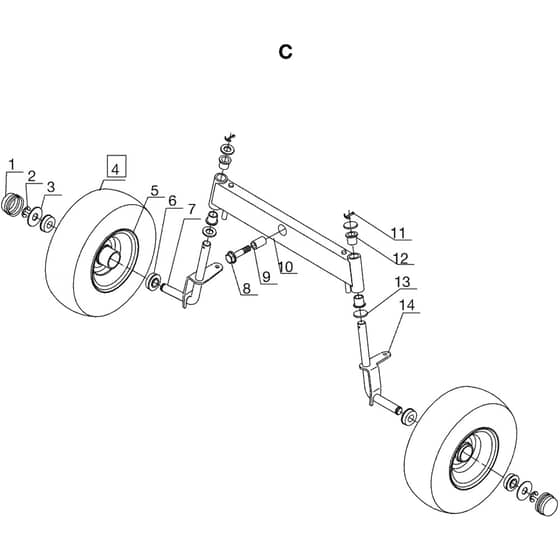 AL-KO R7-63 A Manual Rider - 127486 - Front Axle - Front Wheels: from 10.2022