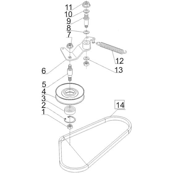 AL-KO R7-65 HD Hydrostatic Rider - 127487 - Transmission Belt - Tensioner: 12.2018 - 8.2020