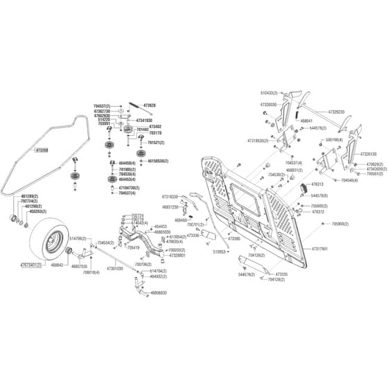AL-KO Premium T24-125.2 HD V2 SD - 127653 - Front Axle - Transmission Belt - Rear Panel