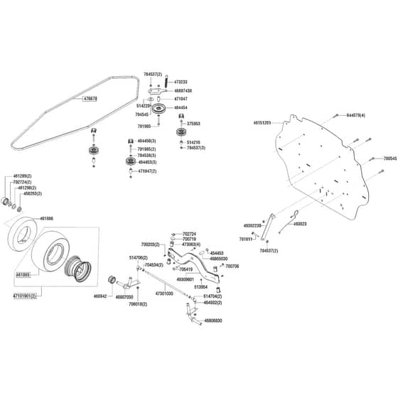 AL-KO Solo Comfort T15-93.3 HDS-A - 127685 - Front Axle - Transmission Belt - Rear Panel: 1.2023 - 3.2024