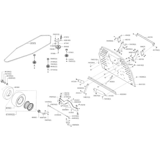 AL-KO Solo Comfort T15-93.3 HD-A - 127687 - Front Axle - Transmission Belt - Rear Panel: 1.2023 - 3.2024