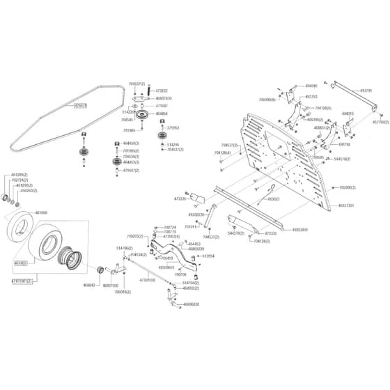 AL-KO Solo Comfort T15-103.3 HD-A - 127688 - Front Axle - Transmission Belt - Rear Panel: 1.2023 - 3.2024