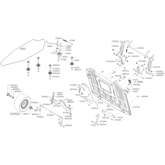 AL-KO Solo Premium T15-95 HD-A - 127705 - Front Axle - Transmission Belt - Rear Panel: from 3.2024