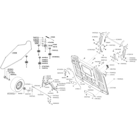 AL-KO Solo Premium T24-125 HD V2 - 127711 - Front Axle - Transmission Belt - Rear Panel: 10.2023 - 3.2024