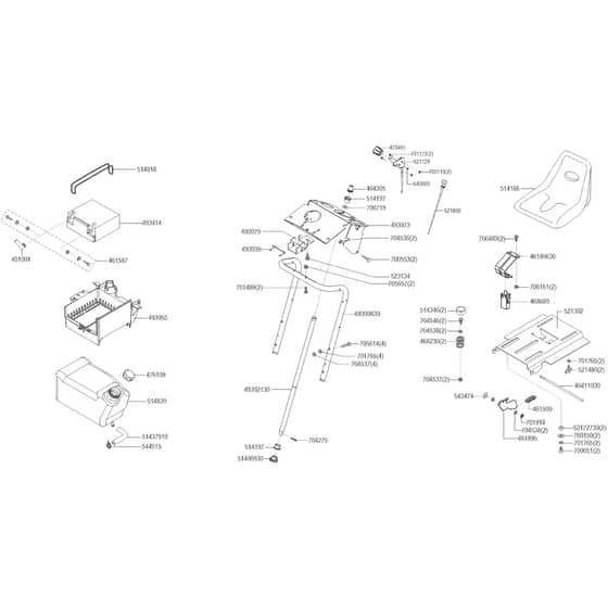 AL-KO Solo Comfort T18-103 HD-A V2 - 127726 - Seat Battery Steering & Fuel Tank: 12.2023 - 3.2024
