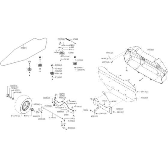 AL-KO Solo Premium T22-111 HDS-A V2 - 127727 - Front Axle - Transmission Belt - Rear Panel: from 3.2024