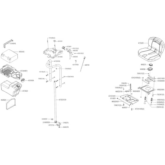 AL-KO Solo Premium T22-111 HDS-A V2 - 127727 - Seat Battery Steering & Fuel Tank: 10.2023 - 3.2024