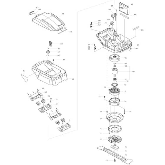 Makita AM3653 - 530mm Cordless Lawn Mower - Power Tool 02 Diagram