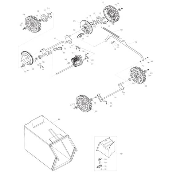 Makita AM3846 - 460mm Cordless Lawn Mower - Power Tool 04 Diagram