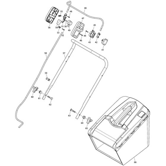 Makita AM-3738 - 380mm Cordless Lawn Mower - Power Tool 02 Diagram
