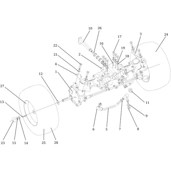 APACHE 92 4x4 EVO - 2019 - Oleo-Mac Ride On Mower Front axle Diagram