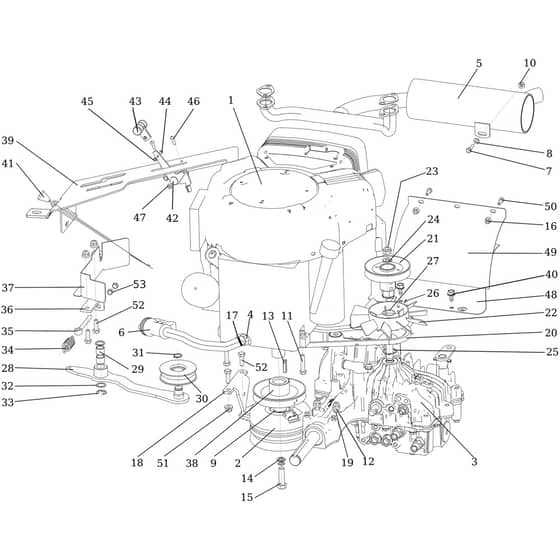 APACHE 92 4x4 EVO - 2023 - Oleo-Mac Ride On Mower Engine Diagram