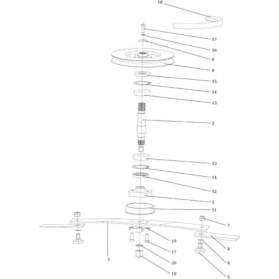 APACHE 92 EVO - 2015 - Oleo-Mac Ride On Mower Mowing deck (2/2) Diagram