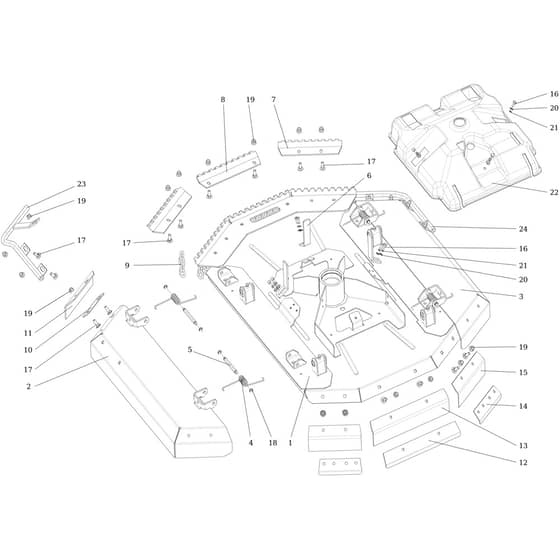 APACHE 92 EVO - 2017 - Oleo-Mac Ride On Mower Mowing deck (1/2) Diagram