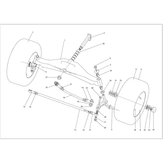 APACHE 92 EVO - 2021 - Oleo-Mac Ride On Mower Front axle Diagram