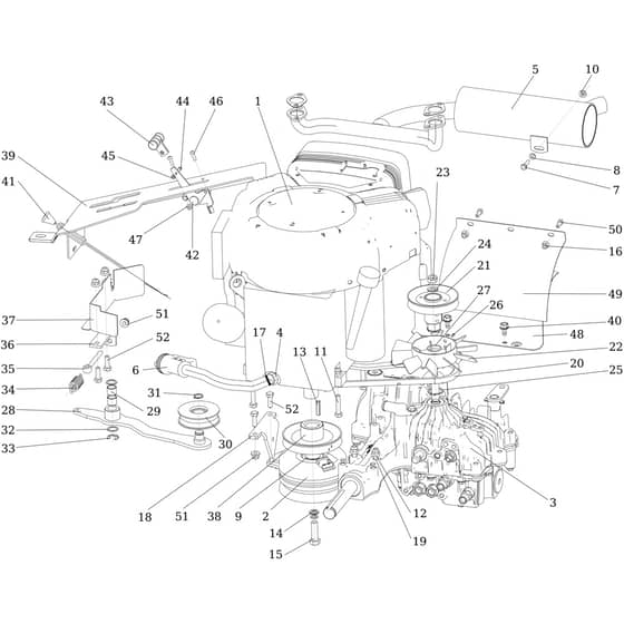 APACHE 92 EVO 4x4 (K2400AVD V-TWIN-EURO5) - 2022 - Oleo-Mac Ride On Mower Engine Diagram