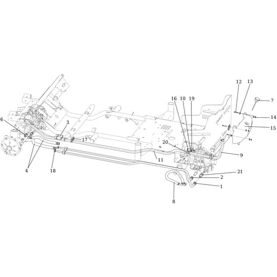 APACHE 92 EVO 4x4 (K2400AVD V-TWIN-EURO5) - 2022 - Oleo-Mac Ride On Mower Hydraulic distribution Diagram