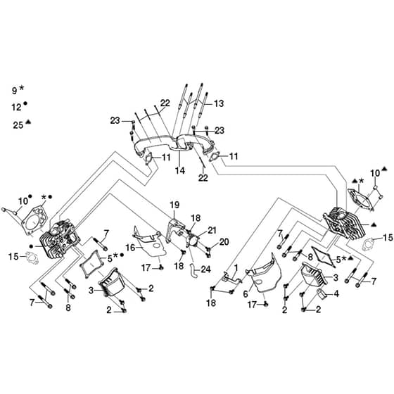 APACHE 92 EVO 4x4 (K2400AVD V-TWIN-EURO5) - 2022 - Oleo-Mac Ride On Mower Top cover Diagram