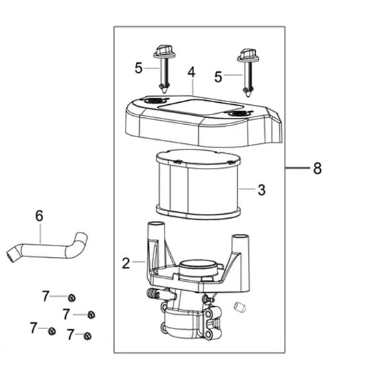 APACHE 92 EVO 4x4 (K2400AVD V-TWIN-EURO5) - 2024 - Oleo-Mac Ride On Mower Air Filter Diagram