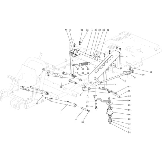 APACHE 92 EVO 4x4 (K2400AVD V-TWIN-EURO5) - 2024 - Oleo-Mac Ride On Mower Cutting Plate Lifting Diagram