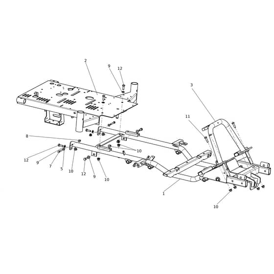 APACHE 92 EVO 4x4 (K2400AVD V-TWIN-EURO5) - 2024 - Oleo-Mac Ride On Mower Frame Diagram