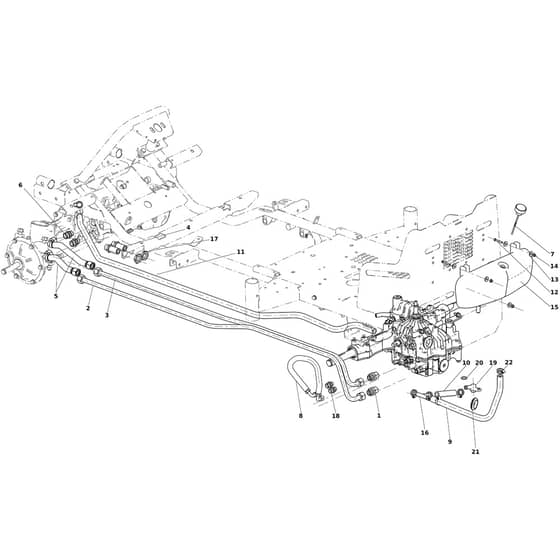 APACHE 92 EVO 4x4 (K2400AVD V-TWIN-EURO5) - 2024 - Oleo-Mac Ride On Mower Hydraulic distribution Diagram