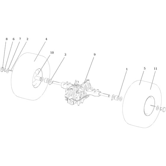 APACHE 92 EVO (K2400AVD V-TWIN-EURO5) - 2021 - Oleo-Mac Ride On Mower Rear axle Diagram