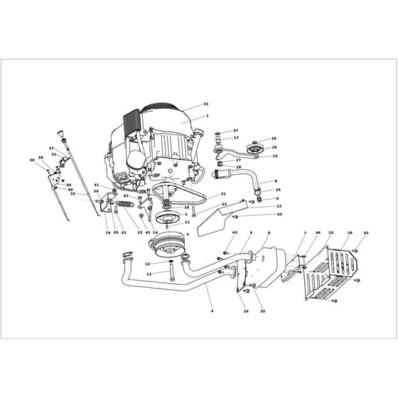 APACHE 92 PRO 2WD CAT - 2025 - Oleo-Mac Ride On Mower Engine Diagram