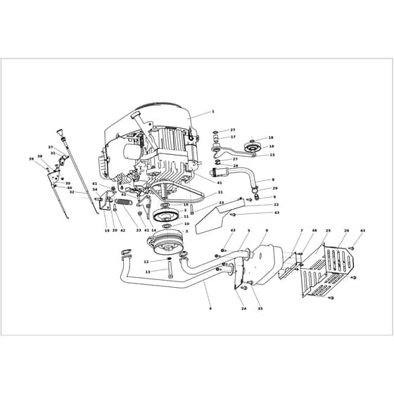 APACHE 92 PRO 4WD K CAT - 2025 - Oleo-Mac Ride On Mower Engine Diagram