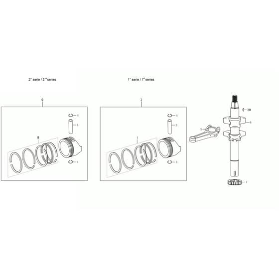 AR 48 TK -  - Efco Rotary Mower Shaft + piston Diagram