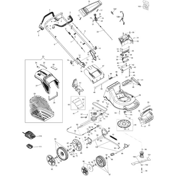 AR 53 TBXE EURO 5 -  - Efco Rotary Mower Complete illustrated parts list Diagram