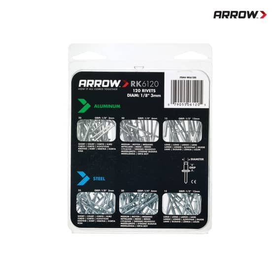 Arrow RK6120 Multi Rivet Pack (120) - ARK6120
