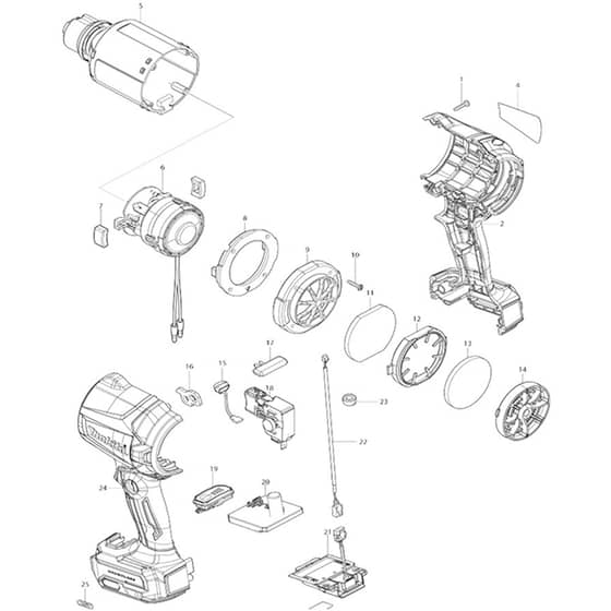 Makita AS001G - Cordless Dust Blower - Power Tool Diagram