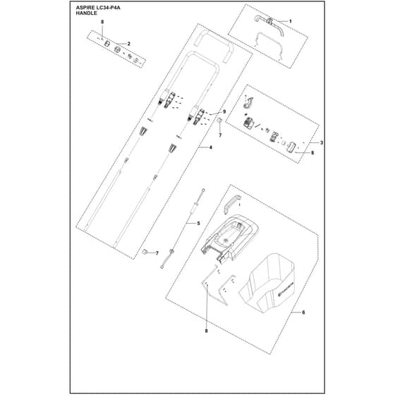 Husqvarna Aspire LC34-P4A - 970648301 - Handle