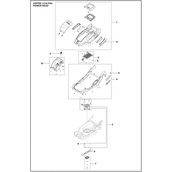 Husqvarna Aspire LC34-P4A - 970648301 - Power Head